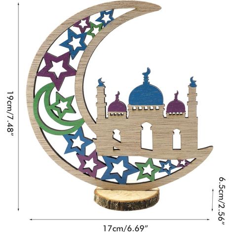 Eid-Dekoration aus Holz, durchbrochener islamischer Schmuck für muslimische Feierlichkeiten, Ramadan Mubarak (1/3)