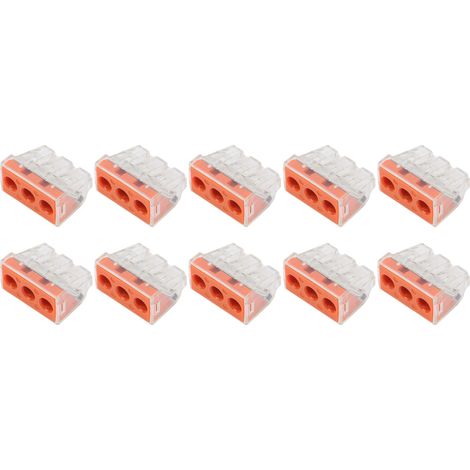 Lot de 10 connecteurs à poussoir pour câbles rigides et flexibles, conducteurs rapides, commande industrielle PCT-103D (1/5)