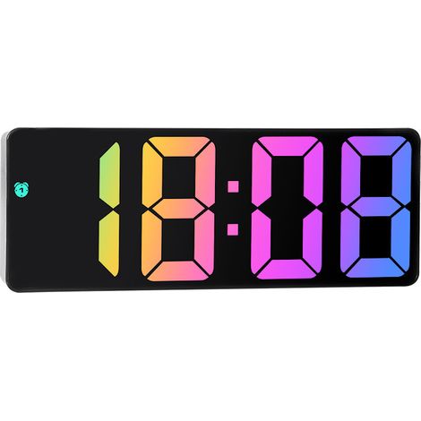 Réveil numérique, horloge numérique avec affichage LED, affichage de la température, luminosité réglable sur 4 niveaux, fonction snooze, commande vocale, format 12/24 h, 3 modes de réveil, port USB-C (1/5)