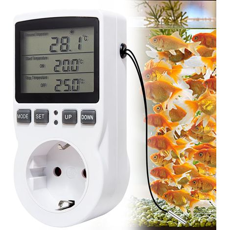 Prise Thermostat Contrôleur température 230V, Sonde LCD Contrôleur De Température Pour Serre, Aquarium (1/5)