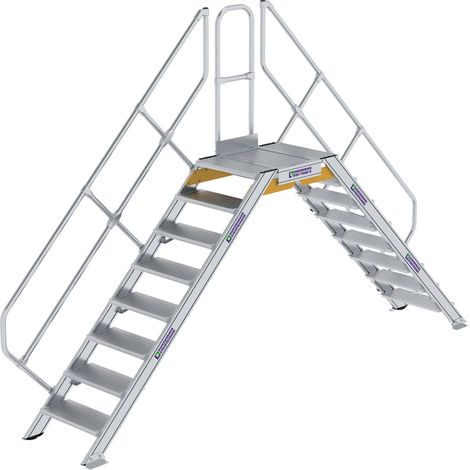 Günzburger Steigtechnik Escalier 45° Largeur de marche 600 mm 8 marches - 600938