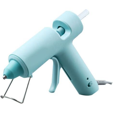 Mini hot melt glue dispenser DIY crafts ergonomic fast melting tool with 10 hot melt glue sticks for children blue (1/4)