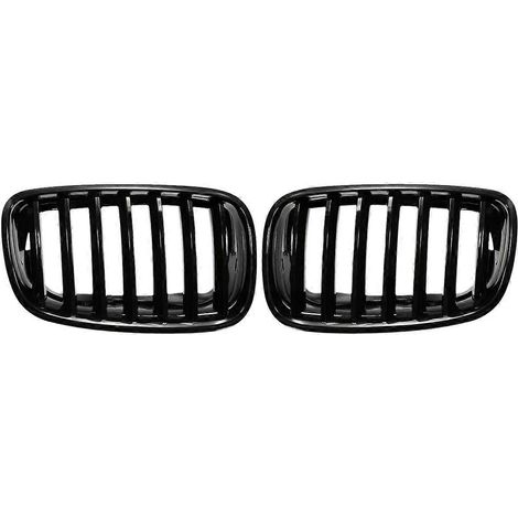 1 par de rejillas delanteras negras brillantes para capó BMW X5 X6 E70 E71 2007-2013 51137157687 51137157688 (1/5)