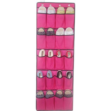 BEBUSINGOTO 20 Taschen zum Aufhängen über der Tür, Schuh-Organizer, Aufbewahrungsregal, Tasche, Box, Kleiderschrankhaken (Hot Pink)