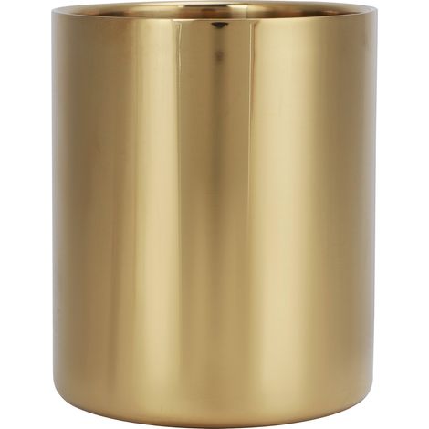 Stiftehalter aus Edelstahl, Schreibtisch-Organizer, Blumenvase, Stifte- und Make-up-Pinselbehälter, Gold (1/2)