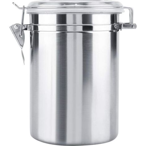 Boîte de café hermétique, stockage de récipient d'acier inoxydable pour le stockage de cuisine Grains de café de sucre de thé(1800ml) (1/5)