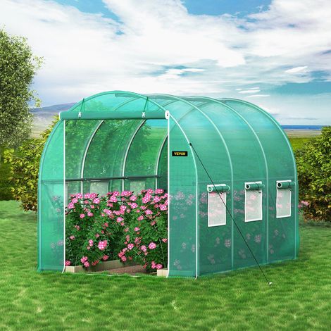 Serre tunnel de culture 10 x 7 x 7 pieds (3 x 2.1 x 2.1 m) avec structure en acier galvanis (1/5)