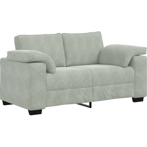 Canapé,Sofa pour Salon,Banquette causeuse gris clair 120 cm velours CFW714635 (1/5)