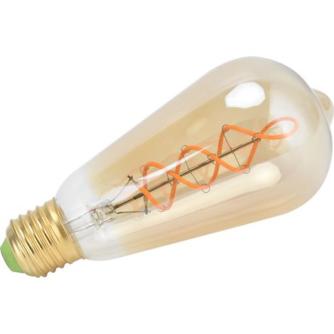 Ampoule ST64 E27 4W à double spirale vintage, dimmable, 220V lumière chaude (dorée) (1/5)