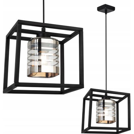 LAMPE SUSPENDU CAGE ÉLÉGANTE BOULE DE VERRE (1/5)
