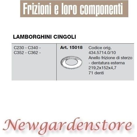 Anello frizione di sterzo 71 denti C230 340 352 362 15018 LAMBORGHINI CINGOLI