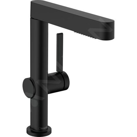 Hansgrohe Finoris - Mitigeur de lavabo 230, avec Push-Open et bec extractible, EcoSmart, noir mat 76063670 (1/5)