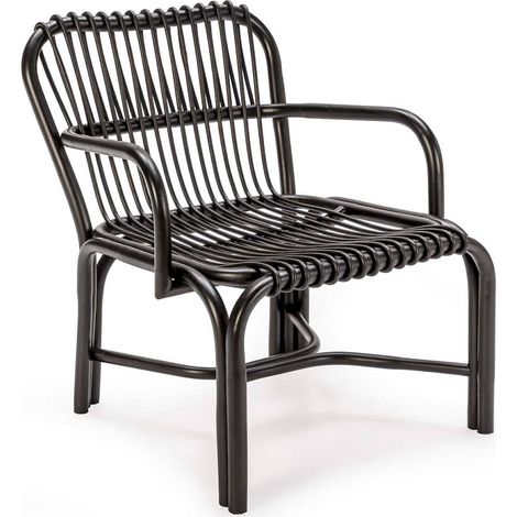 Fauteuil en rotin noir au design naturel - noir (1/5)