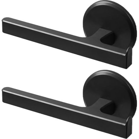 jojofuny Lot de 2 barres porte-serviettes murales noires avec trous de (1/5)