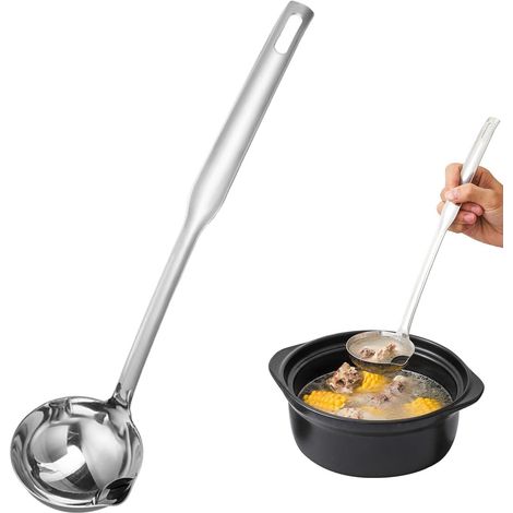 Cuillère Filtre À Huile - 1 Pièce - Acier Inoxydable - Séparateur De Graisse - Cuisine Et Restaurant - 32 x 8,5 cm (1/5)