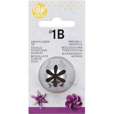 Wilton Beccucci in Acciaio Inox 1B Fiore a Goccia, Beccucci sac a Poche, Piping Tip Riutilizzabile per Decorare Torte, Cupcake, Biscotti, Pasticcini (1/5)