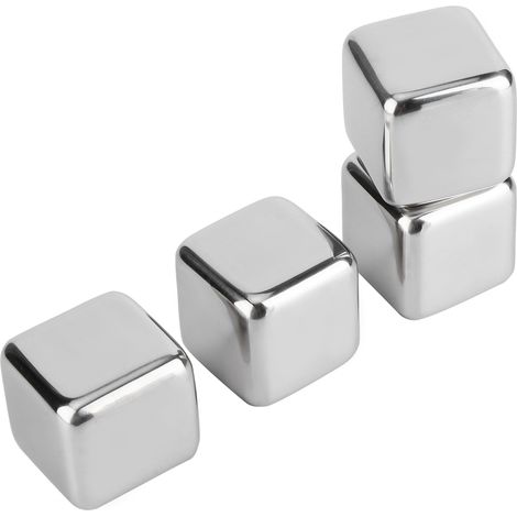 Pierres à Whisky Réutilisables en Acier Inoxydable 304 - 4 Boules de Refroidissement pour Boissons - Accessoires de Bar et Fête (1/5)