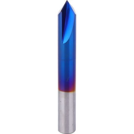 90°-Fasenfräser, 2 Schneiden, blaue Hartmetallbeschichtung, 8x60L, für Holz und Aluminium (1/5)