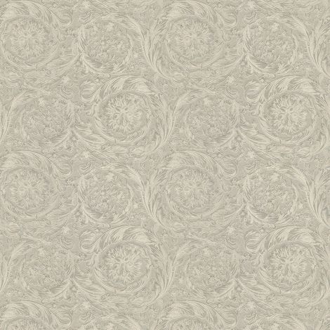 Empapelado de lujo exclusivo Profhome 366921 papel pintado no tejido texturado con ornamentos brillante plata gris 7,035 m2