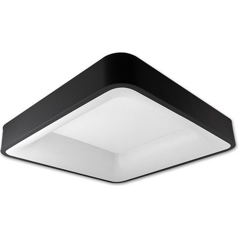 Plafón LED 54W cuadrado regulable CCT 40x40x8cm de aluminio negro con mando control remoto (1/5)