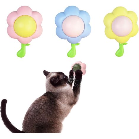 3 PièCes Boule Herbe à Chat à LéCher,Jouet Boule d'herbe à Cha, 360 DegréS Boue D'Here à Chat, Jouet De Boules Cataire Comestibles, UtiliséS pour Chats Se Nettoient Les Dents. (1/5)