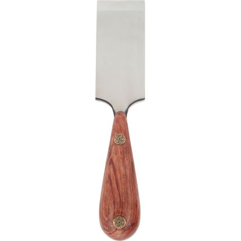 Couteau à parer le cuir robuste, lame en acier inoxydable, manche plat en bois, outil de coupe pour bords en cuir DIY (1/5)