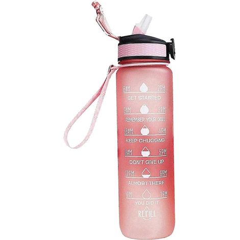 1000 ml Gratis Motivations-Fitnessbecher mit Zeitmarkierung, Farbverlauf, mattierte Outdoor-Wasserflasche-Style 9