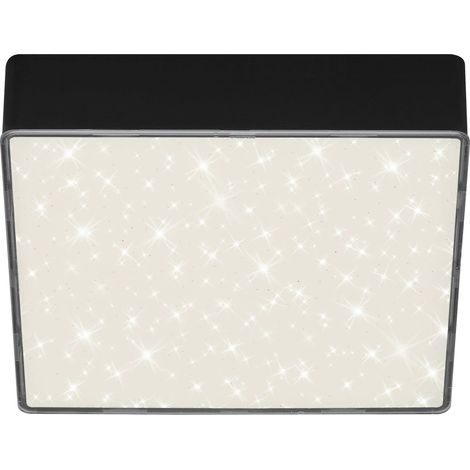 Plafonnier LED avec décor étoilé, plafonnier LED sans cadre, LED en saillie, température de couleur blanc neutre, 157x157 mm, noir (1/3)