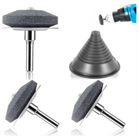 Lawn Mower Blade Sharpener with Metal Baffle, Mower Blade Balancer, Universal Multi-Sharp Rotating Mower Sharpener All Electric Drill & Hand Drill (1/4)