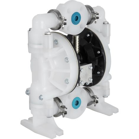 VEVOR Bomba de Diafragma Dual Accionada por Aire Entrada Salida de 25 mm Polipropileno Caudal Máximo 9 m³/h 120 PSI para Uso Químico e Industrial