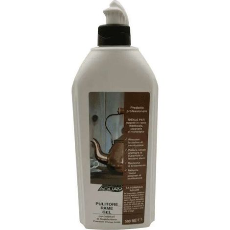 AQUAM Pulitore Smacchiatore Rame e Ottone Gel 500 ml per Superfici Metalliche (1/5)