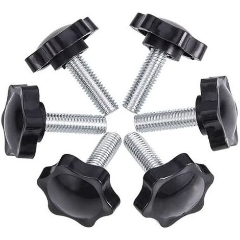 Pair 6-Pack M8x25mm Vis de pouce, étoile en plastique moletées Bouton de serrage à vis Thumbscrew (1/5)