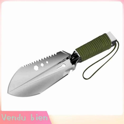 HURRISE pelle à main de camping 8 en 1 pelle de camping multi-outils sport moustiquaire Noir Vert armée (1/4)