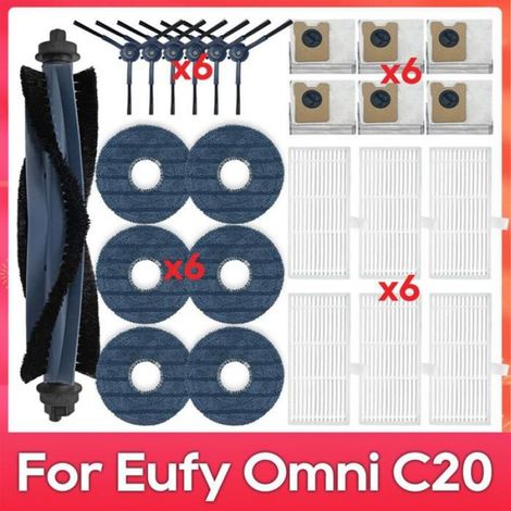 Brosse Latérale - Filtre HEPA - Kit Accessoires pour Aspirateur Robot et Balai Électrique - 6 Pièces Brosse Latérale + 6 Filtres HEPA
