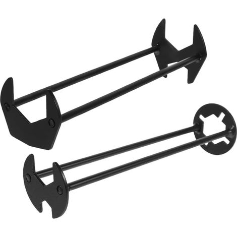 Ensemble de clés à évier multifonctionnelles en acier carbone noir lot de 2 pour réparation et installation sous évier avec manchon de robinet détachable (1/5)