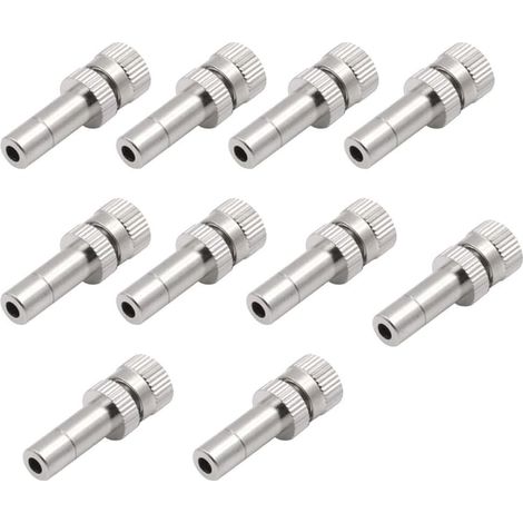 Lot de 10 buses brumisation en cuivre 6 mm à connexion rapide pour jardin, système pulvérisation fine refroidissement serre - (1/5)