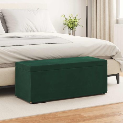 Hocker Dunkelgrün 101 x 41 x 40 cm Samt und Engineering Holz