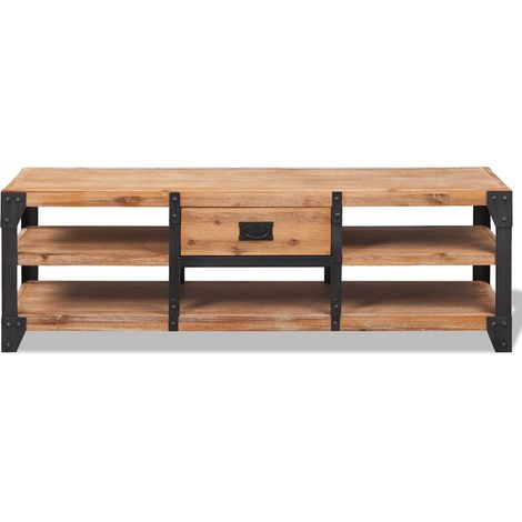 Maison Exclusive - TV-Schrank Massivholz Akazie 140x40x45 cm (1/5)