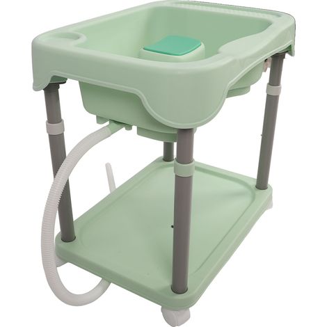 Bassin de lavage de cheveux portable à hauteur réglable, idéal pour les femmes enceintes, alitées et âgées, vert menthe. (1/5)
