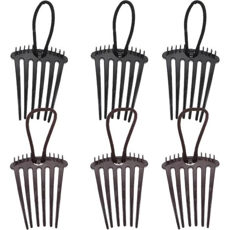 6-Piece Ponytail Comb Set with Band, Plastic (1/5)