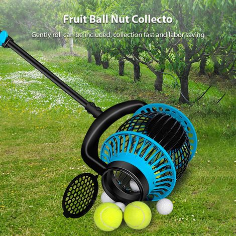 Cueille-noix portable, cueille-pomme de pin, poignée supérieure rétractable rapide, collecteur de boules de fruits, capacité de 1,3 gallon, ouverture latérale pour noix, noix de pécan, châtaignes, cit (1/5)