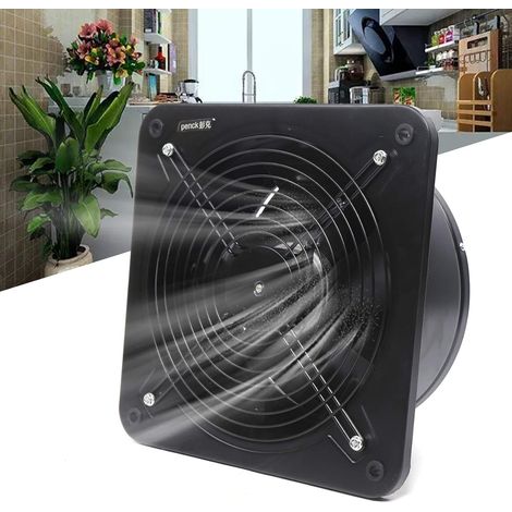 Ventilador extractor de pared, 220 V CA, 2850 m³/h, ventilador extractor de aire doméstico, ventilador extractor, para cuarto de baño, cocina, garaje, 35 x 35 x 13 cm (negro) (1/5)