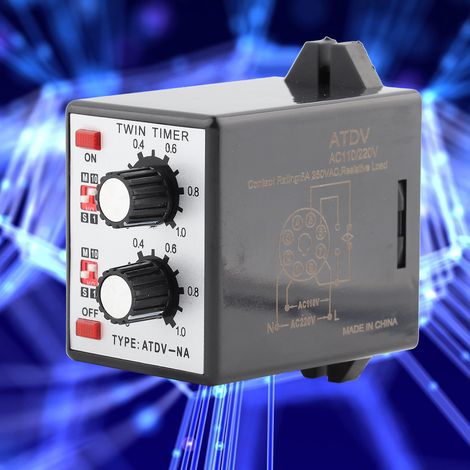 Zeitrelais mit Drehknopf, Doppelzeitrelais, mehrteilig ATDVNA AC110V 220V (1/5)