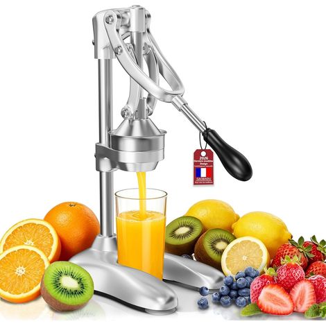 Presse Agrumes,Presse à Citron Avec Levier Facile,Presse Fruit Manuel pour Orange, Grenade, Citron Vert Et Pastèque (argenté) (1/5)