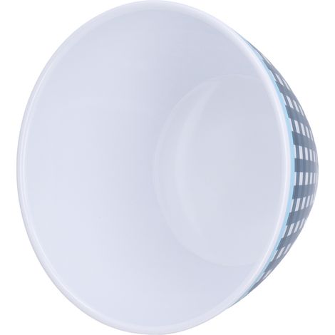 Bol à salade épais de 500 ml pour gâteaux, desserts, fruits et autres gourmandises. Décoration de table. Motif quadrillé bleu foncé. (1/5)