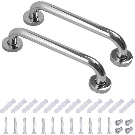 Barre d'appui en acier inoxydable pour toilettes, salle de bain, baignoire, pour personnes âgées, handicapées, enfants, femmes enceintes, 30 cm, 2 pièces (1/5)