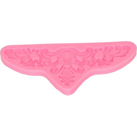 Moules en silicone à motif en relief, faciles à démouler, résistants à la chaleur, flexibles, inodores, avec bordure de vigne et dentelle pour la décoration de gâteaux maison. (1/5)
