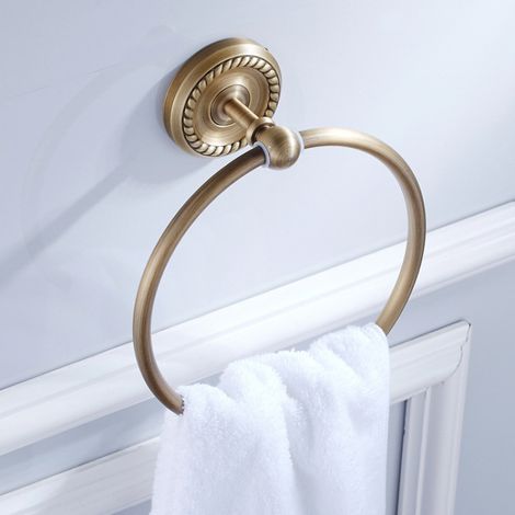 Anneau Porte-Serviettes en Laiton Antique – Style Européen – Cuivre Pur – Accessoire Salle de Bain Haut de Gamme (1/5)