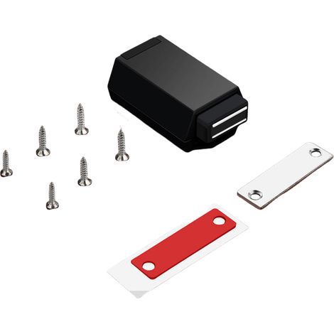 Pressure-activated door spring mechanism, suitable for cabinet drawers and storage compartments (black). (1/5)