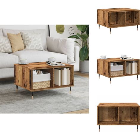 Table basse vieux bois 60x50x36,5 cm bois d'ingénierie - Table Basse - Tables Basses - Table Latérale - Bout De Canapé (1/5)